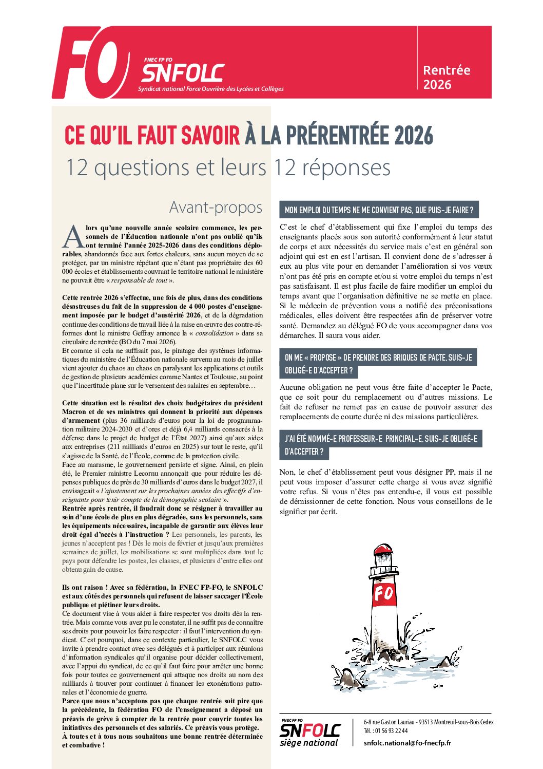 CE QU’IL FAUT SAVOIR À LA PRÉRENTRÉE 2026