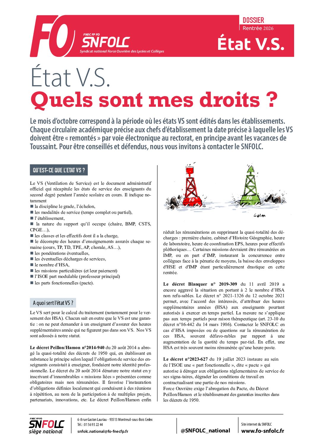 État VS : quels sont mes droits ? (dossier rentrée 2026)
